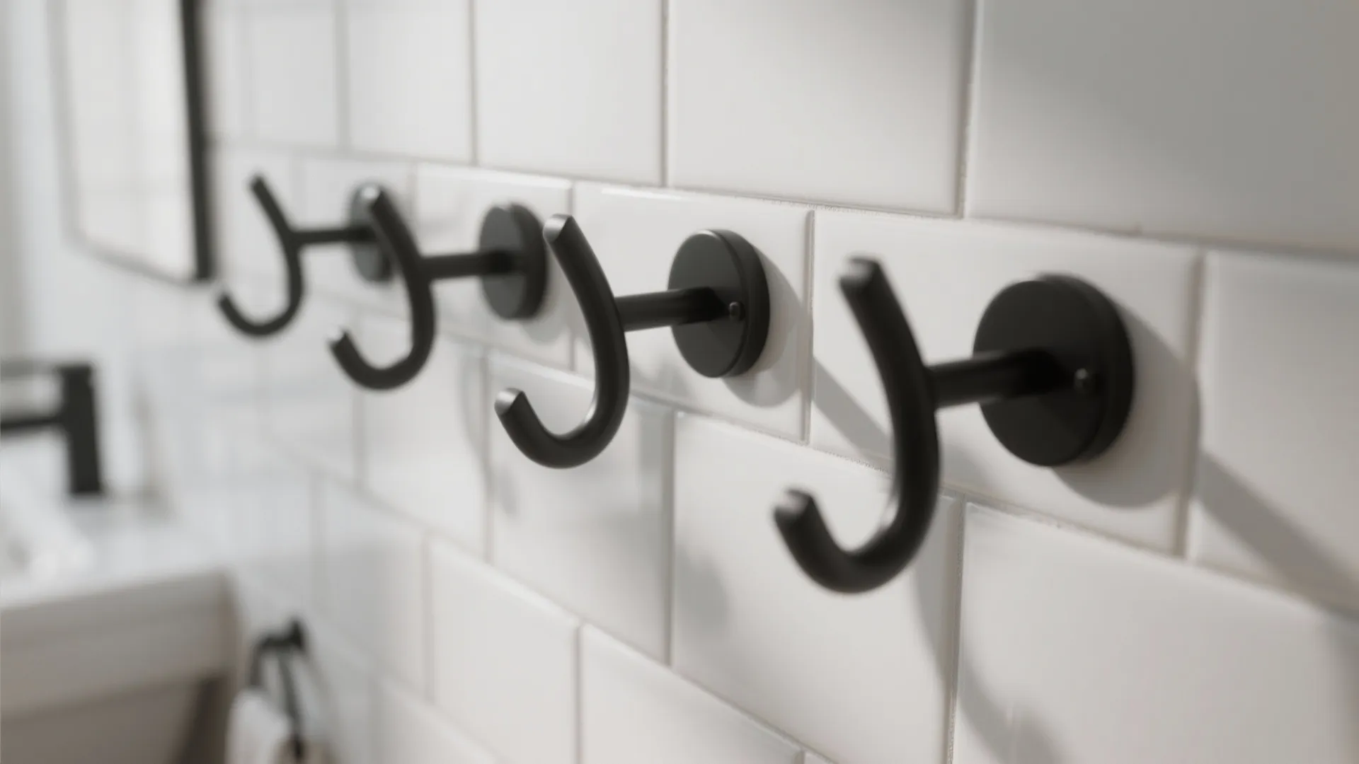 9. Coordinated Towel Hooks