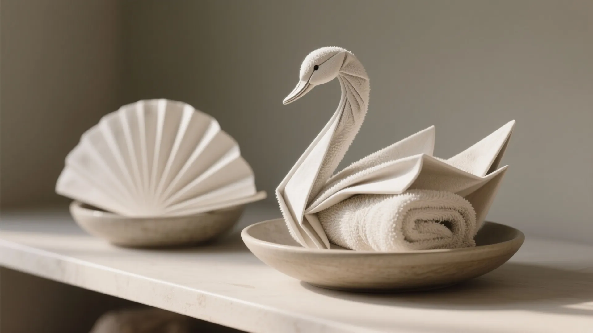 3. The Towel Origami (Sculptural Shapes)