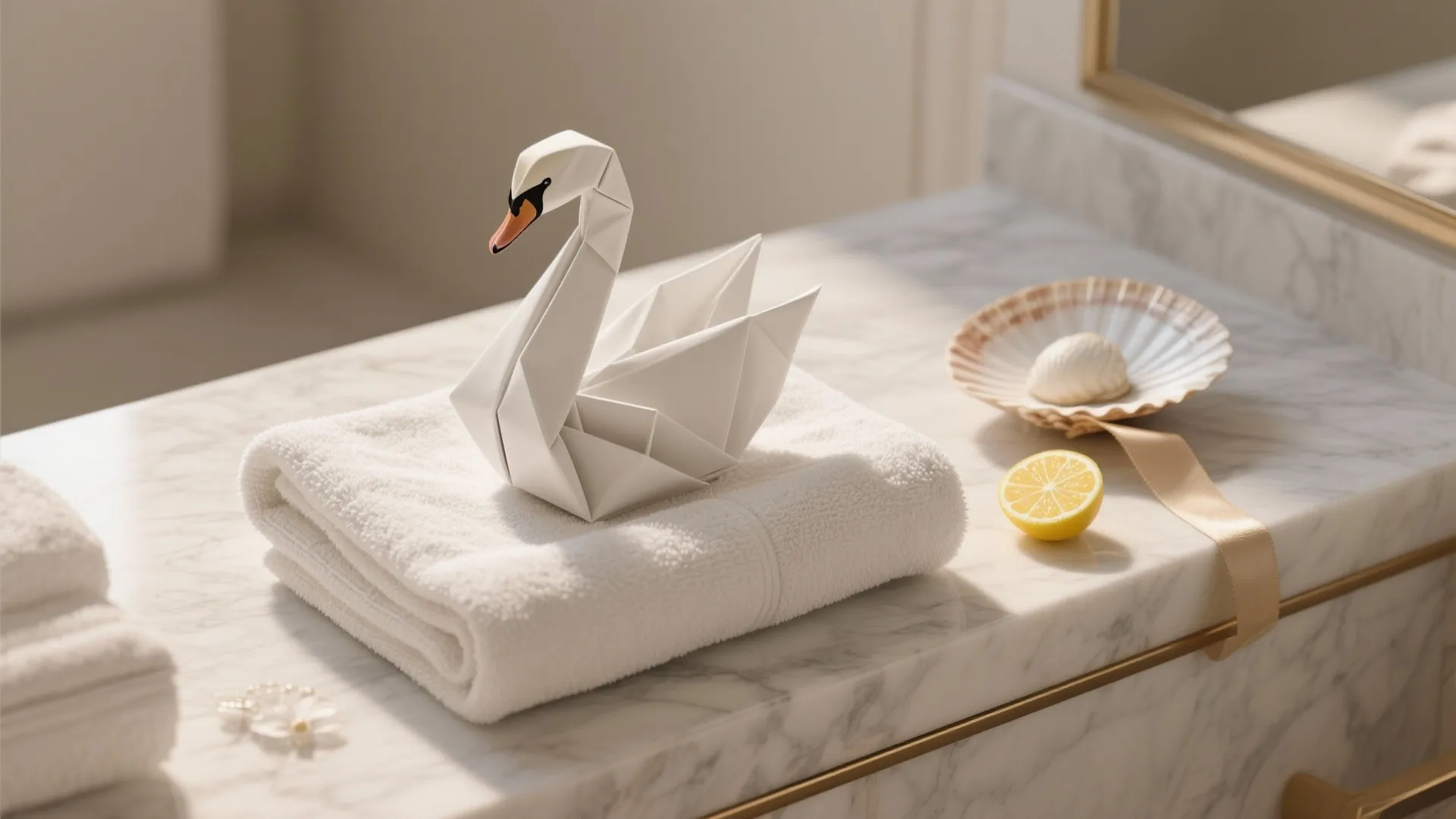 5. Towel Origami: Swan & Shell