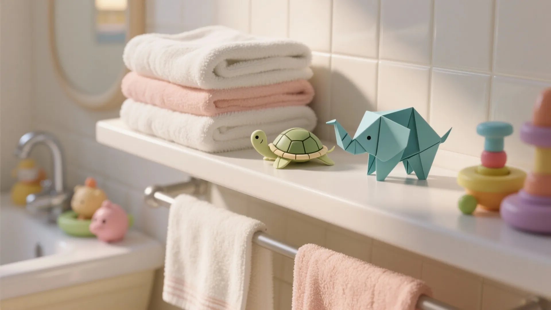 4. Towel Origami: Playful Shapes for Kid-Friendly Baths