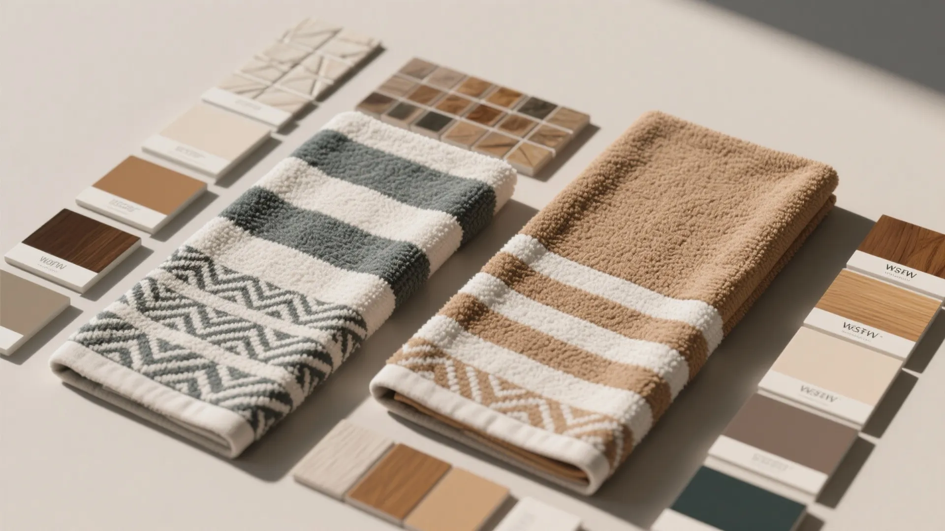 5. Patterned or Two-Tone Towels for Visual Interest