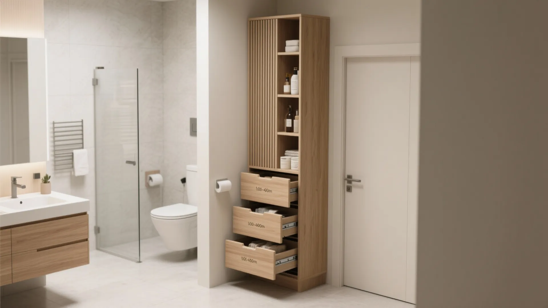 Tower + Drawer Combo with Vertical Dividers