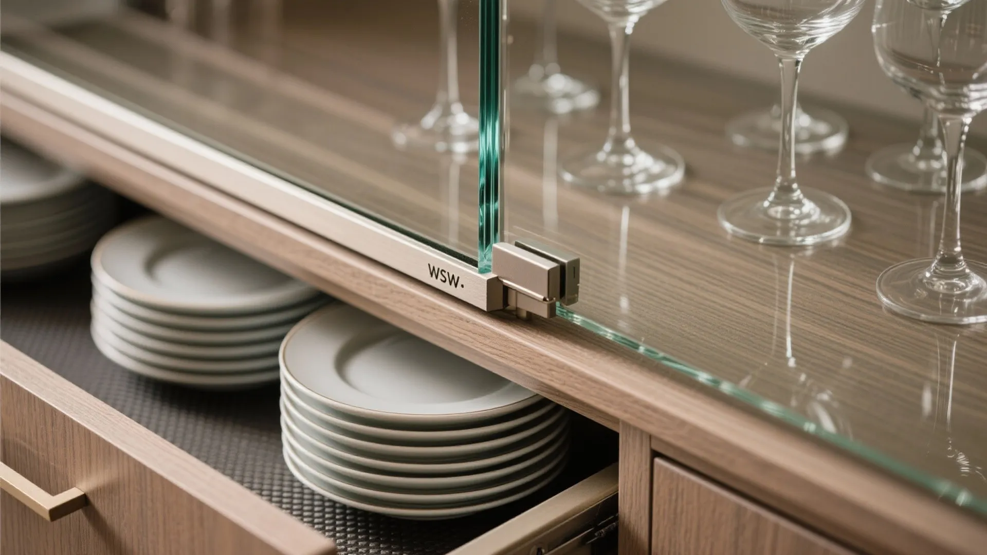 Glass-Front Tower with Drawer Base