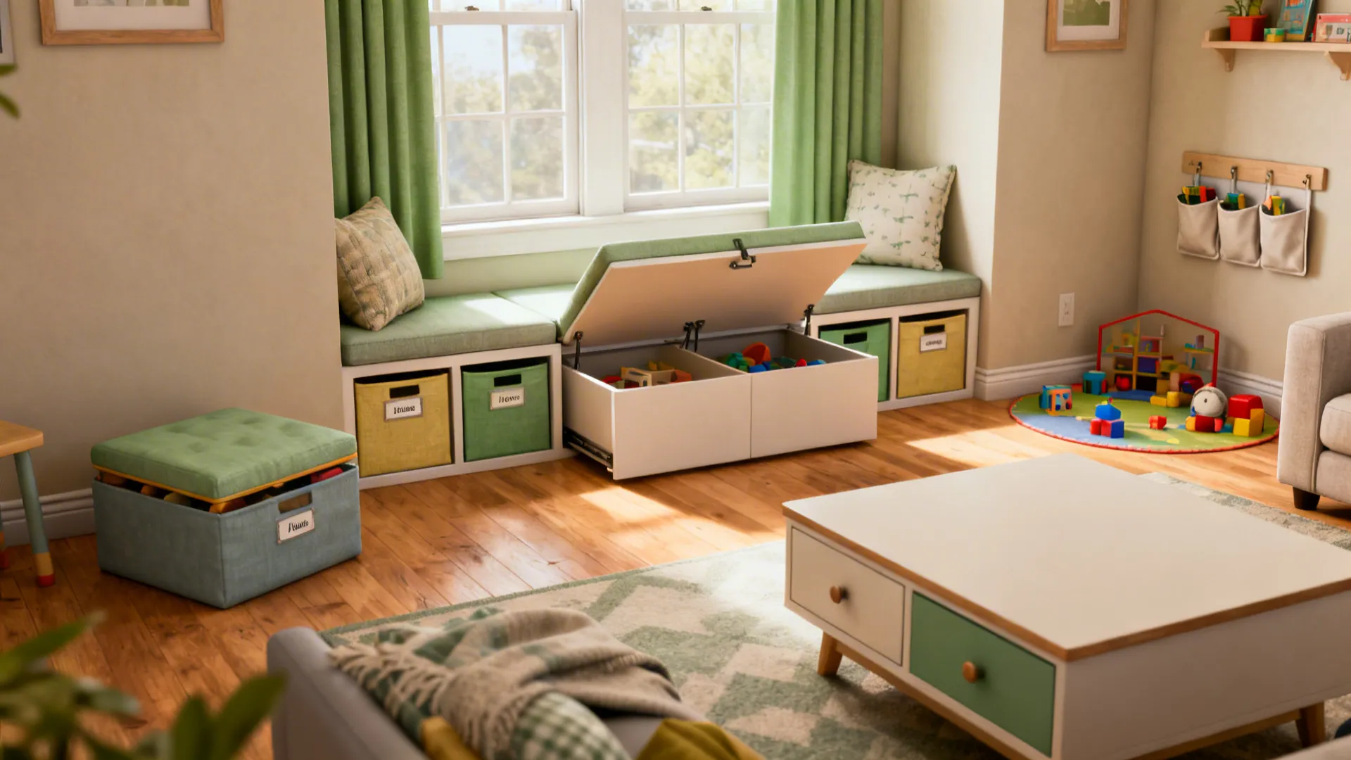 5 Clever Toy Storage Ideas for Living Rooms: Small living room? I’ll share five real-world toy storage solutions that keep playtime fun and your space tidy