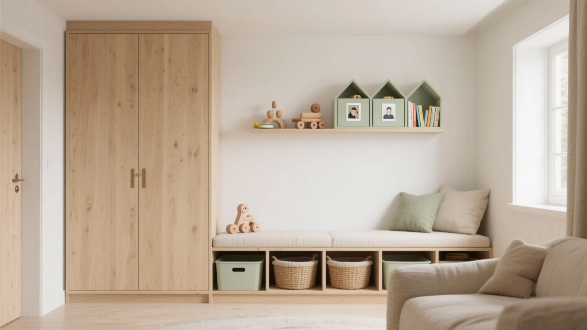 Minimalist Toy Storage Wall