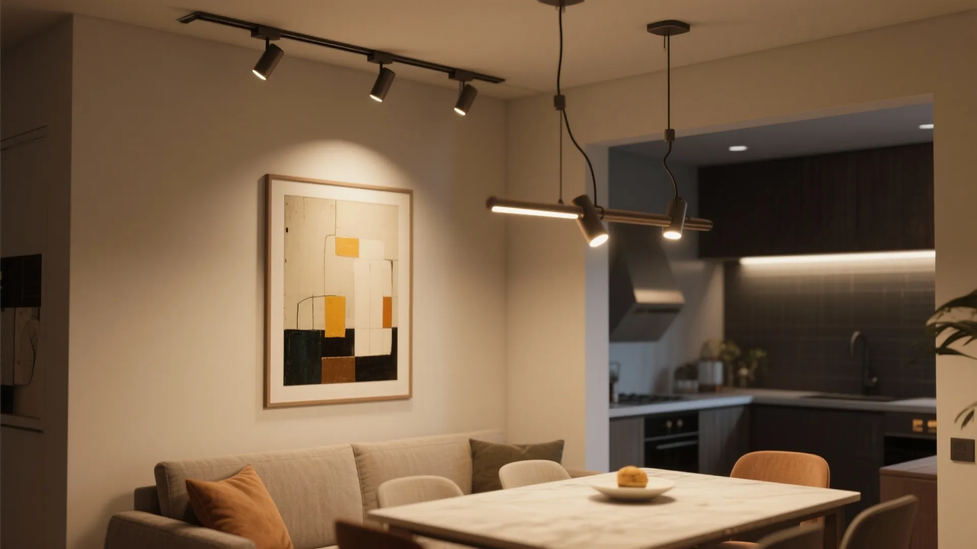4. Track Lighting for Flexible Accents