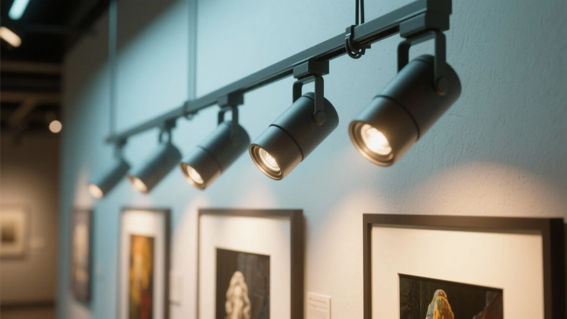 1. Accent a gallery wall with adjustable heads