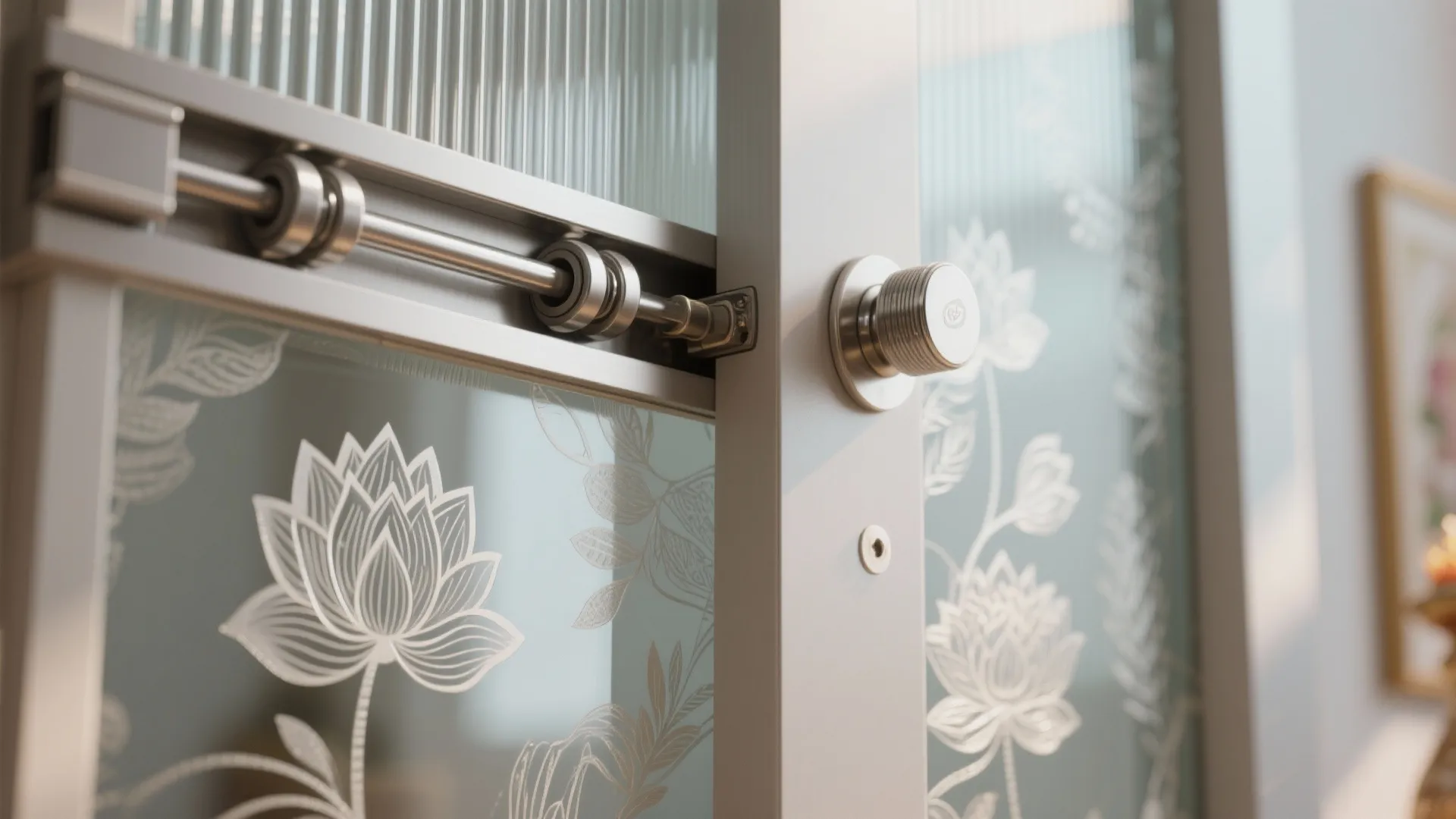 Idea 2: Sliding glass with etched motifs