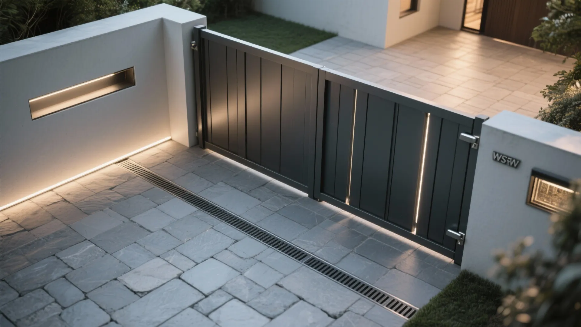 Integrated track, drainage, and lighting