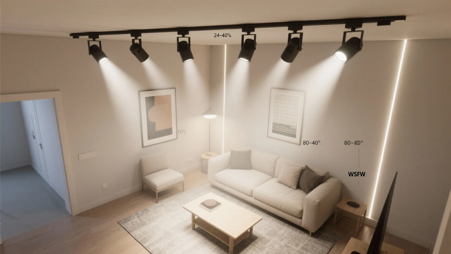 3) Slimline Track with Adjustable Spots