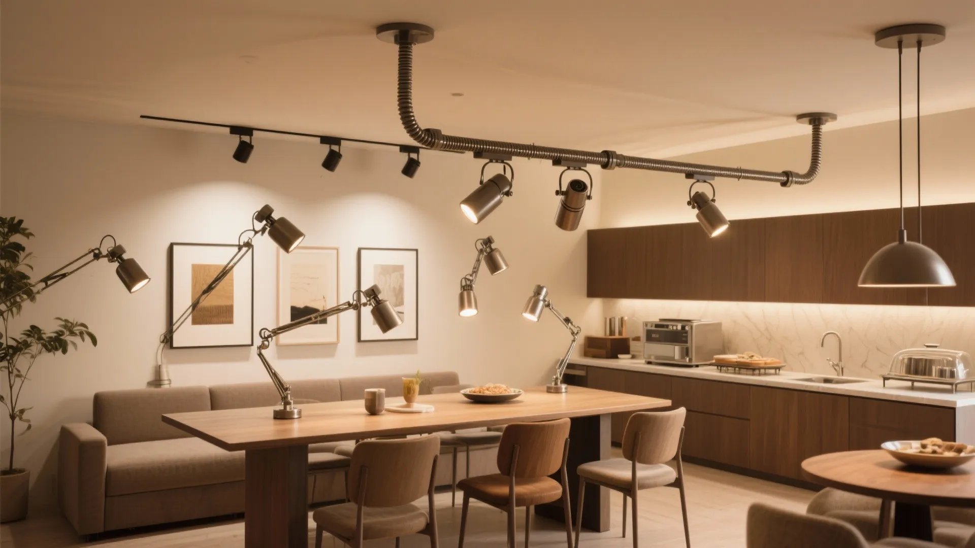 4. Track lighting for flexibility