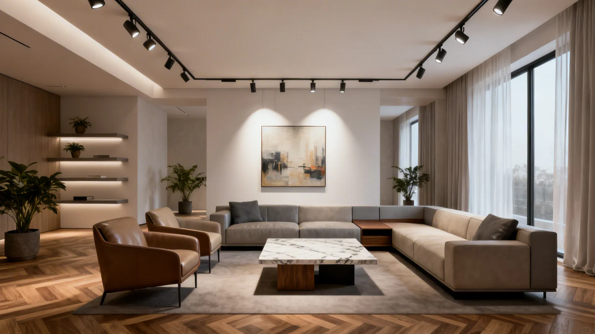 4. Track lighting for flexibility