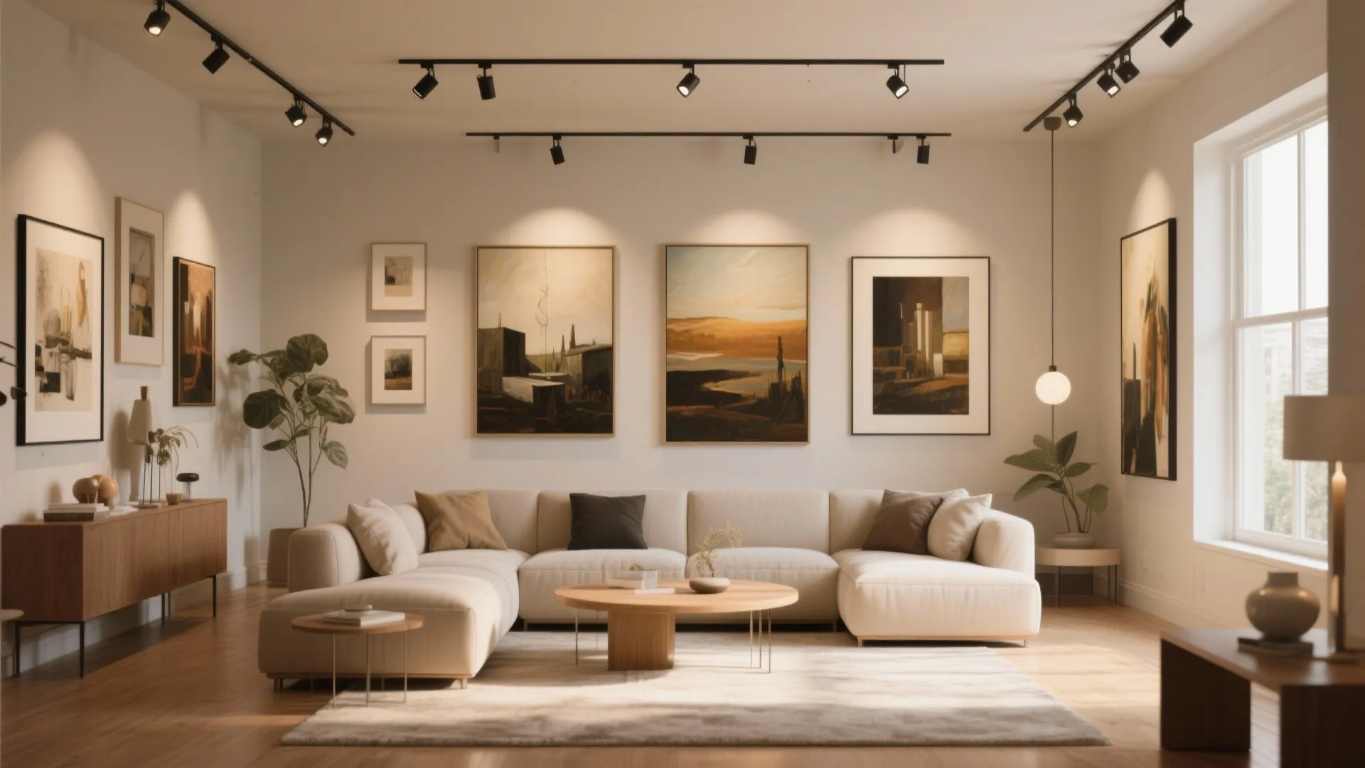 8. Track Lighting for Highlighting Art