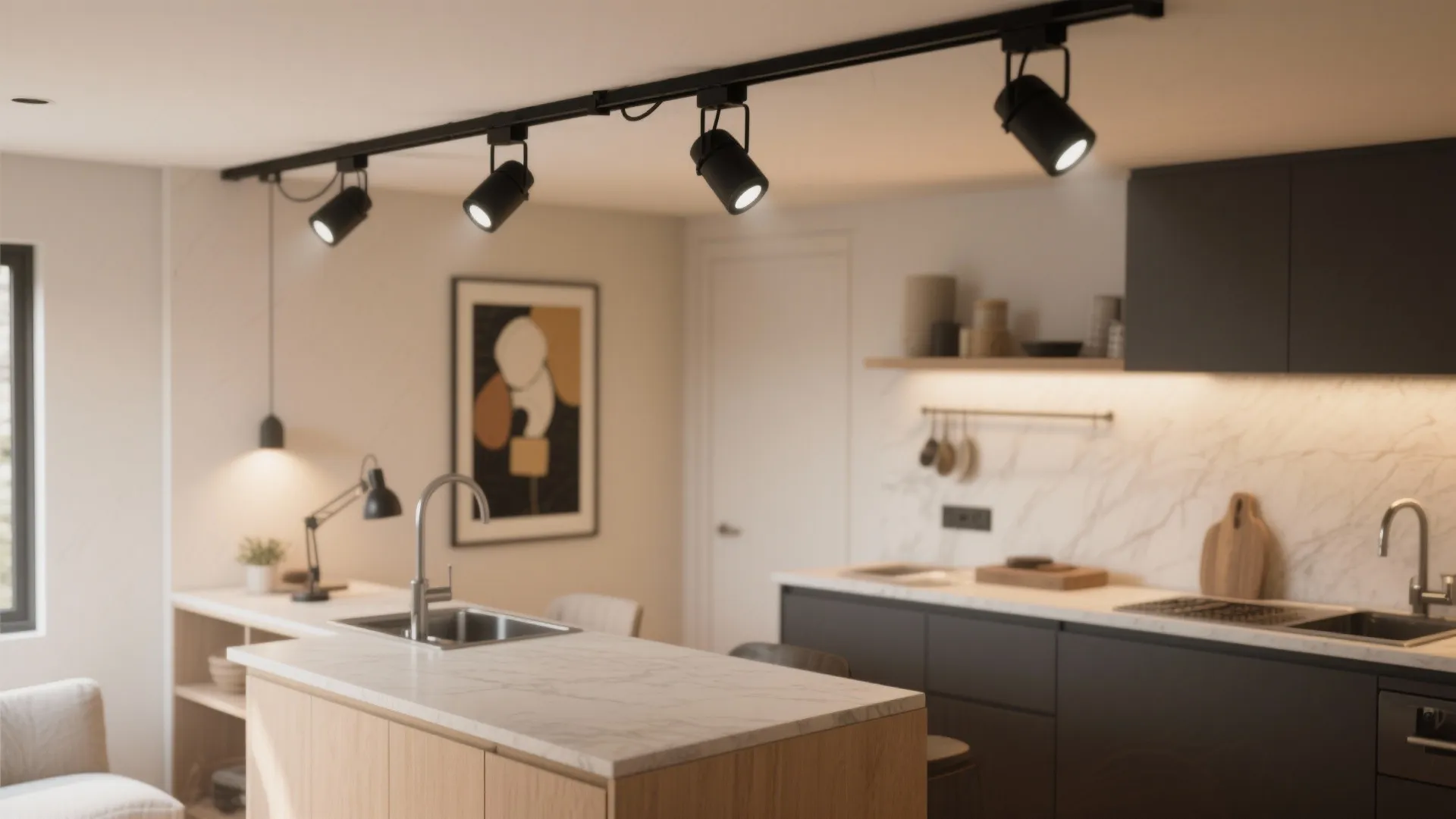 3. Track Lighting for Flexible Directional Light