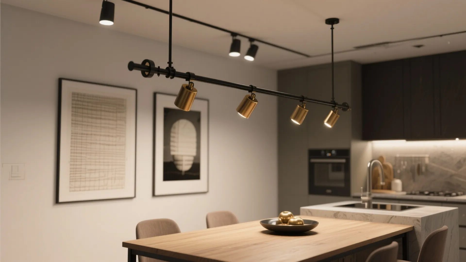 5. Track Lighting with Decorative Heads