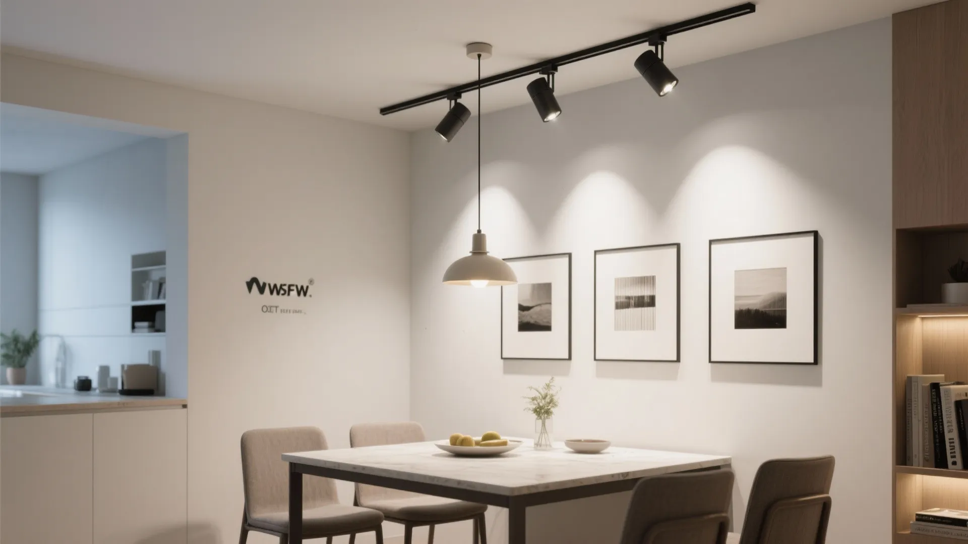 3. Track lighting for adjustable focus