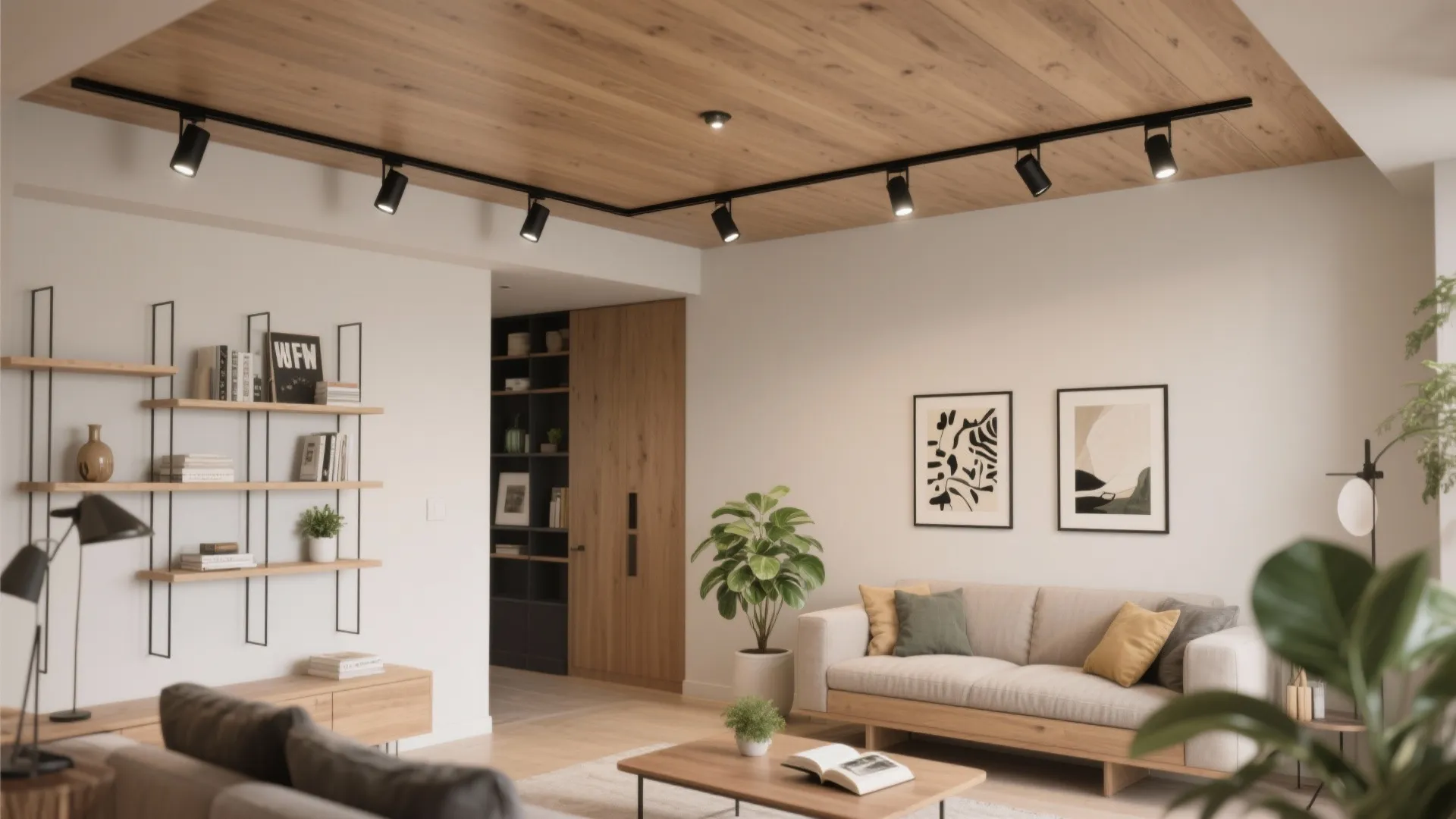 2. Track Lighting for Flexibility