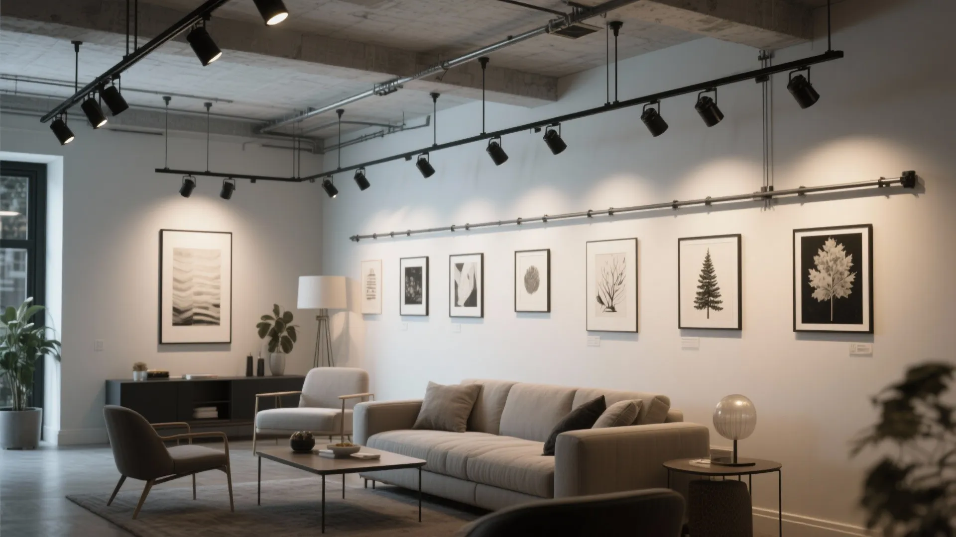 2. Adjustable track lighting for flexible displays