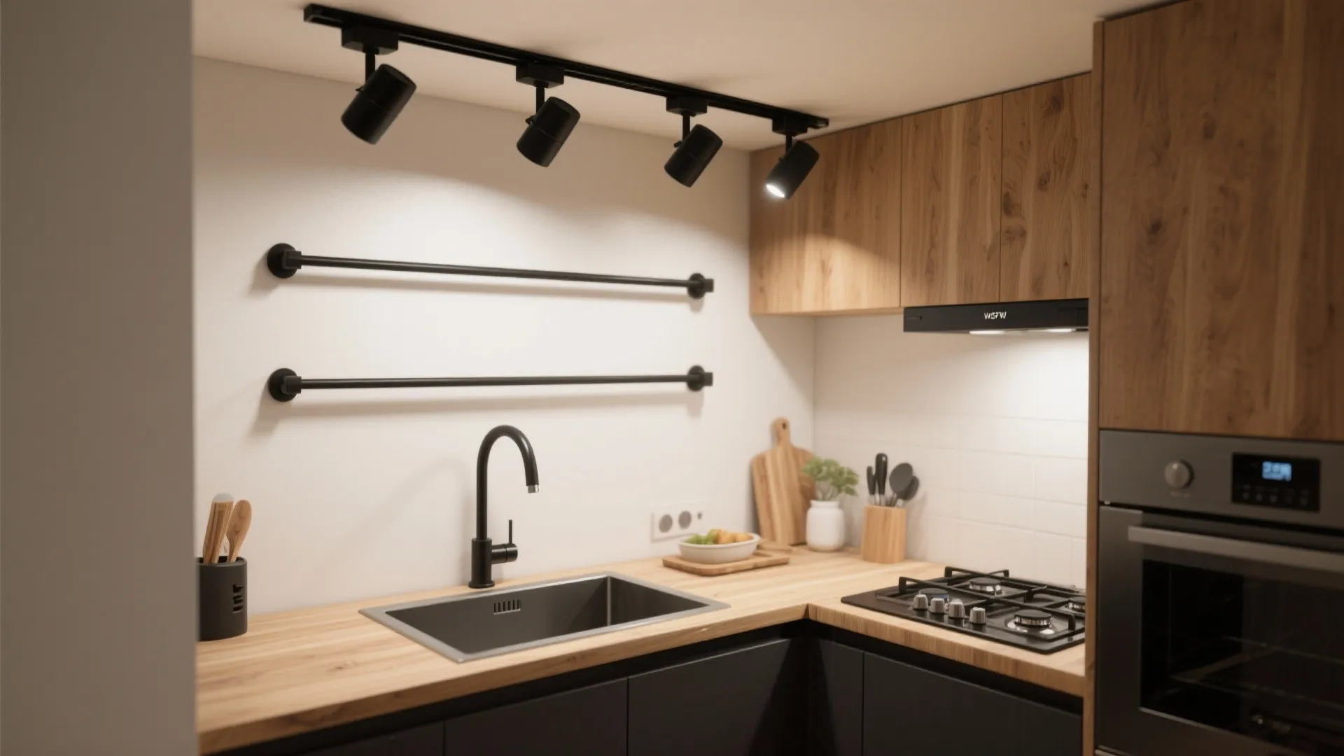 4. Track Lighting with Adjustable Heads