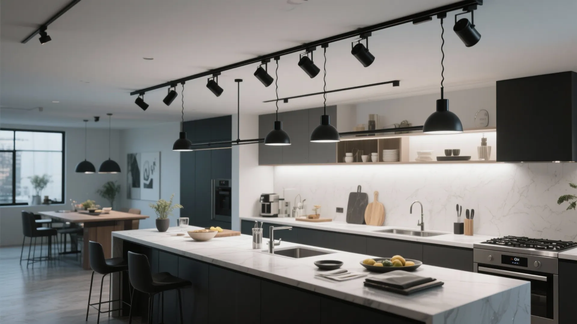 7. Track Lighting for Flexibility