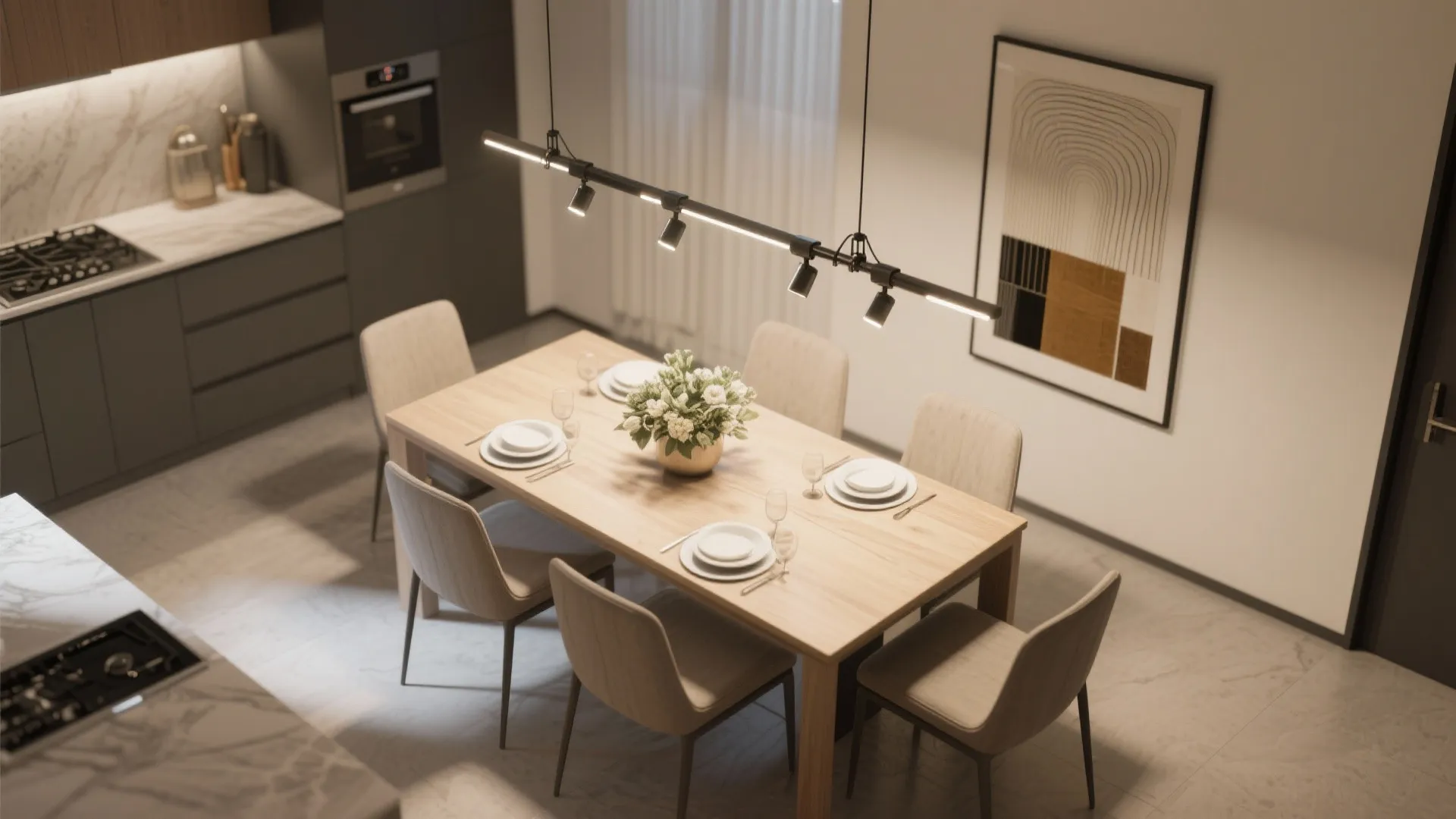 5. Integrated Track with Adjustable Heads