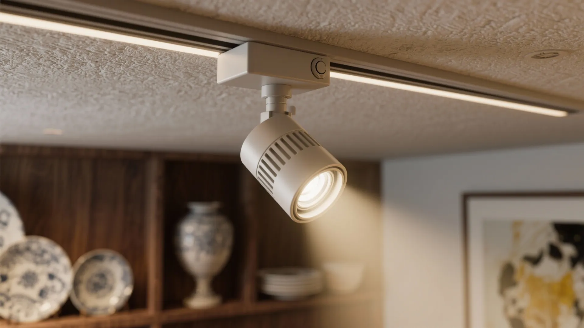 4. Adjustable track, recessed with dimmers, or directional spots