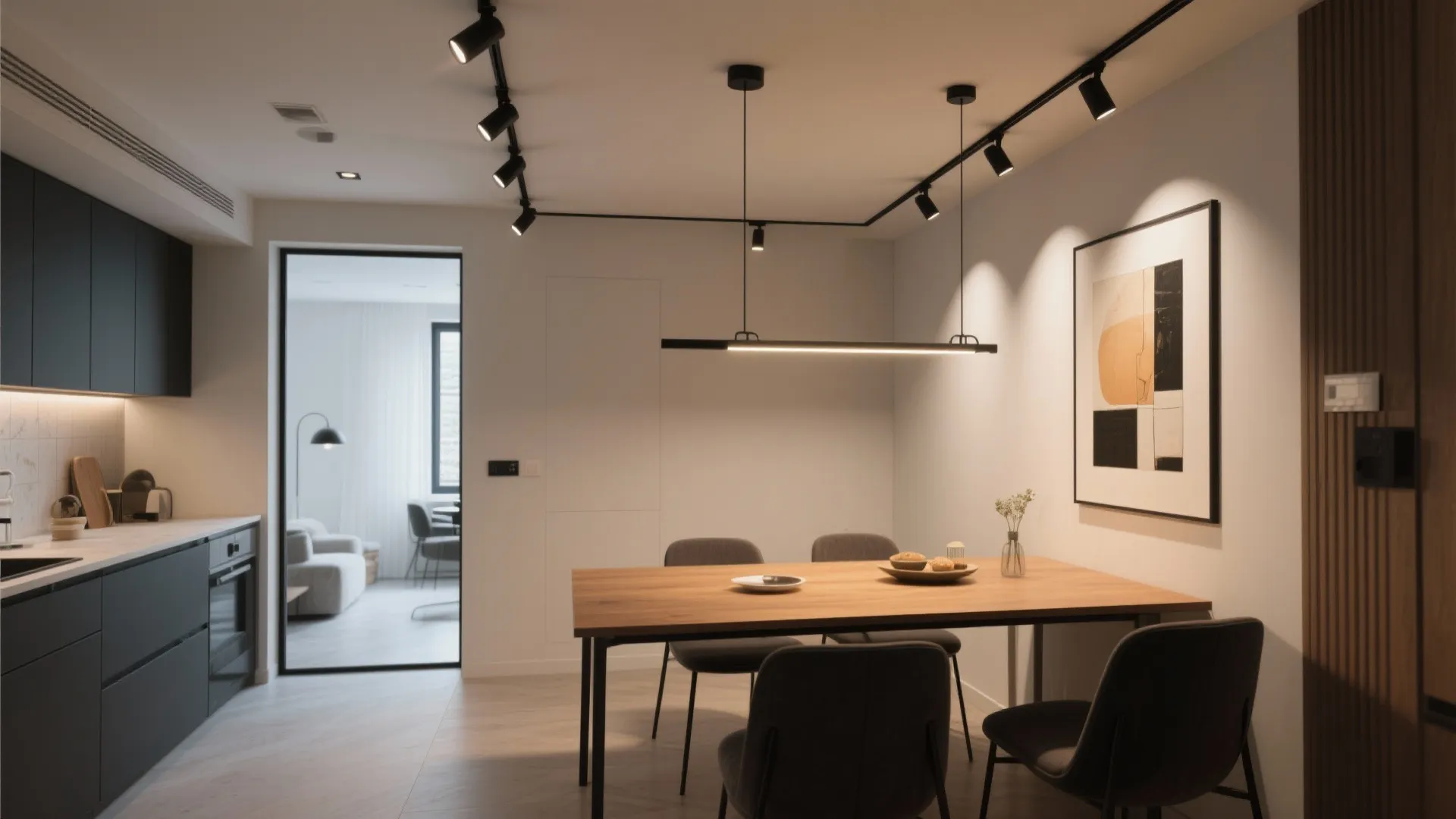 Track lights and adjustable spots