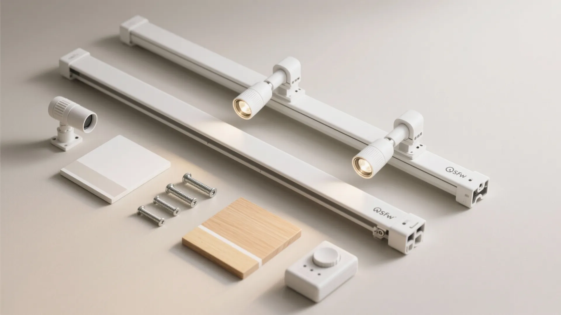 Perimeter track lighting for flexible zones