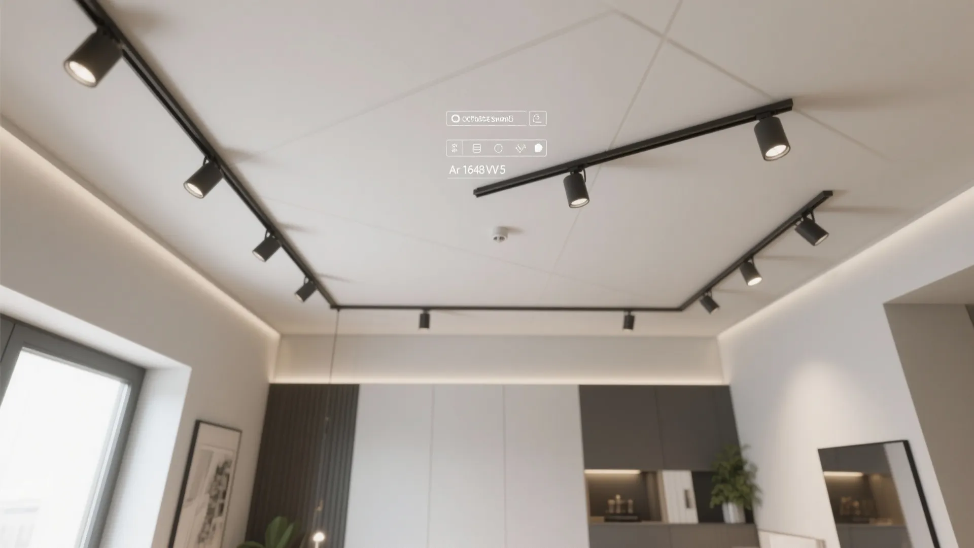 4. Integrated track lighting with smart controls