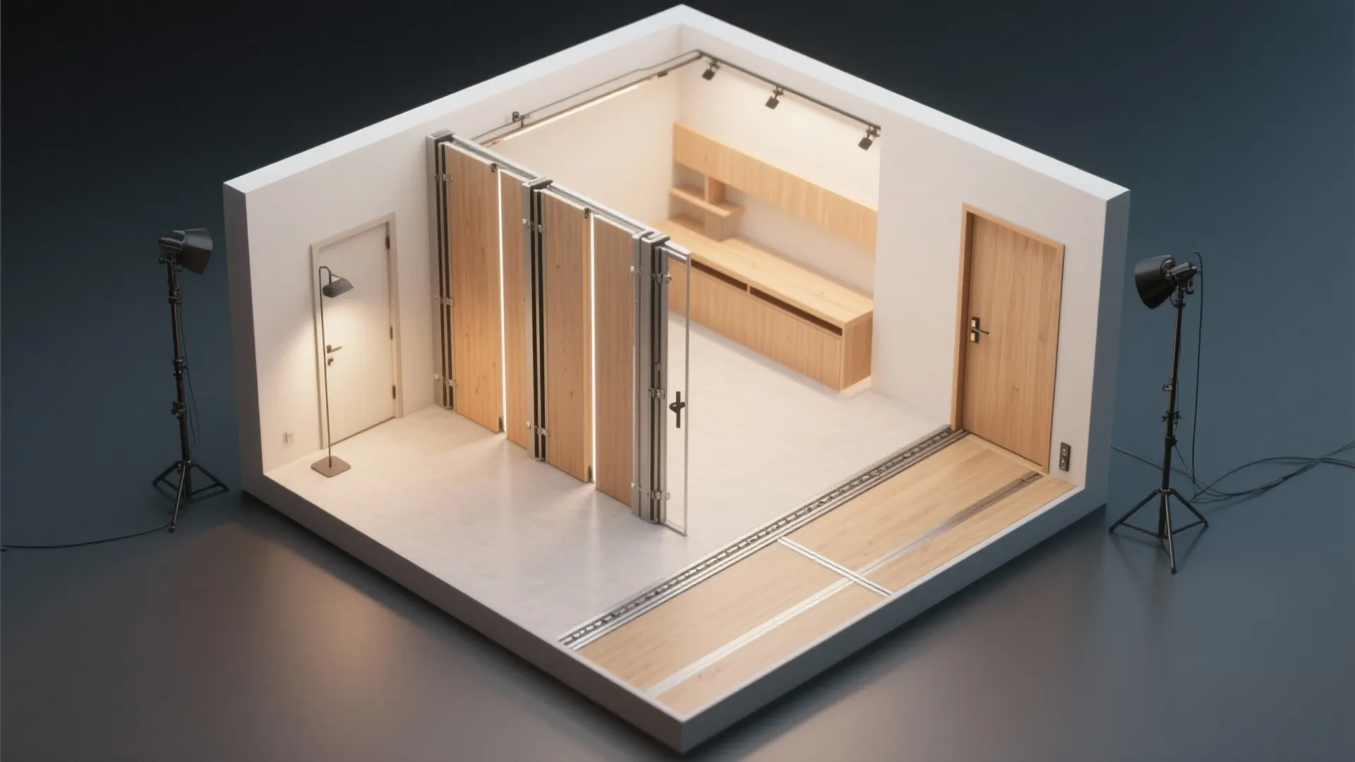 4) Sliding and folding partitions (shoji, bifolds)