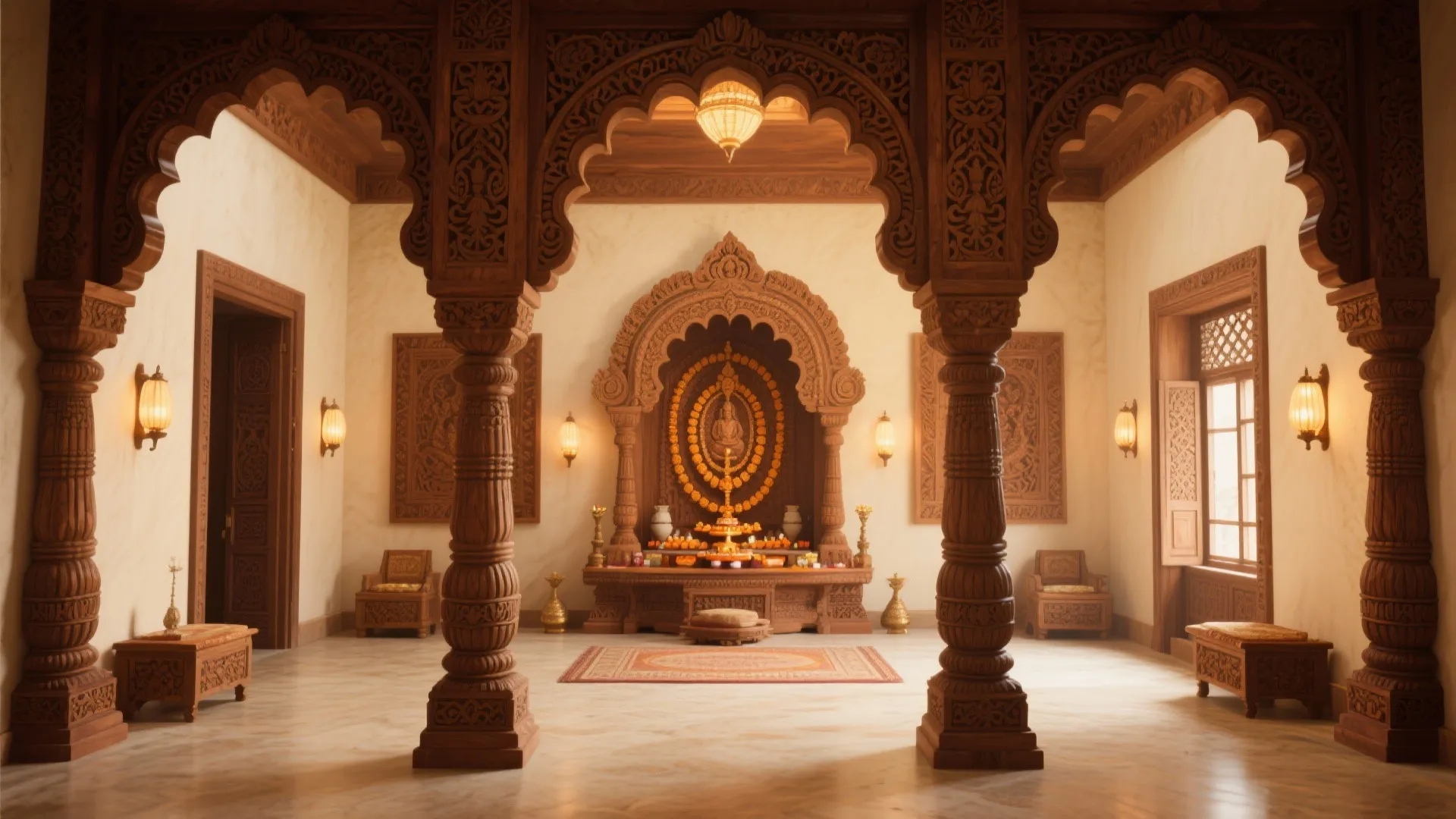 Traditional Carved Pillars