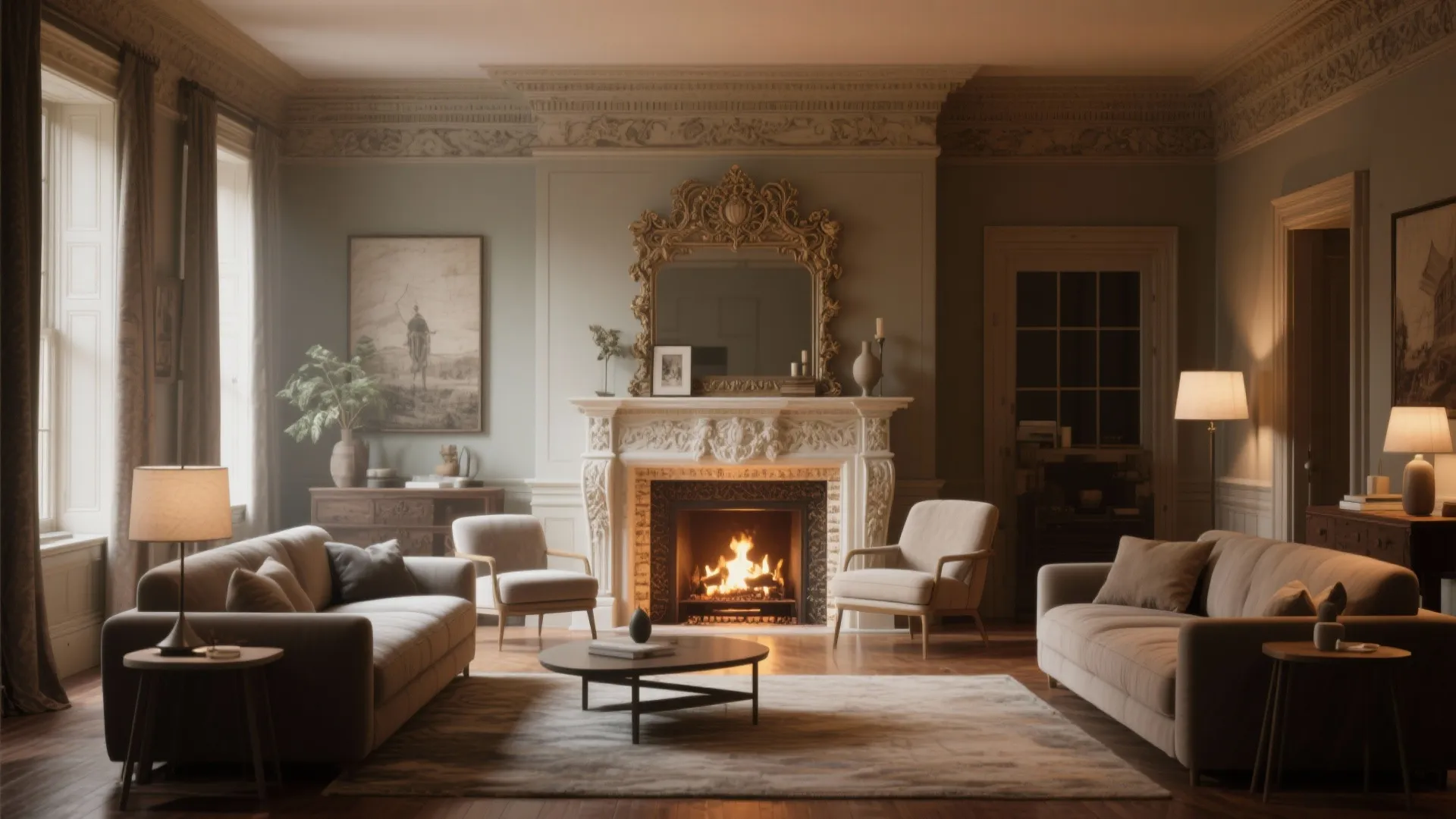 8. Traditional Mantel with Modern Décor