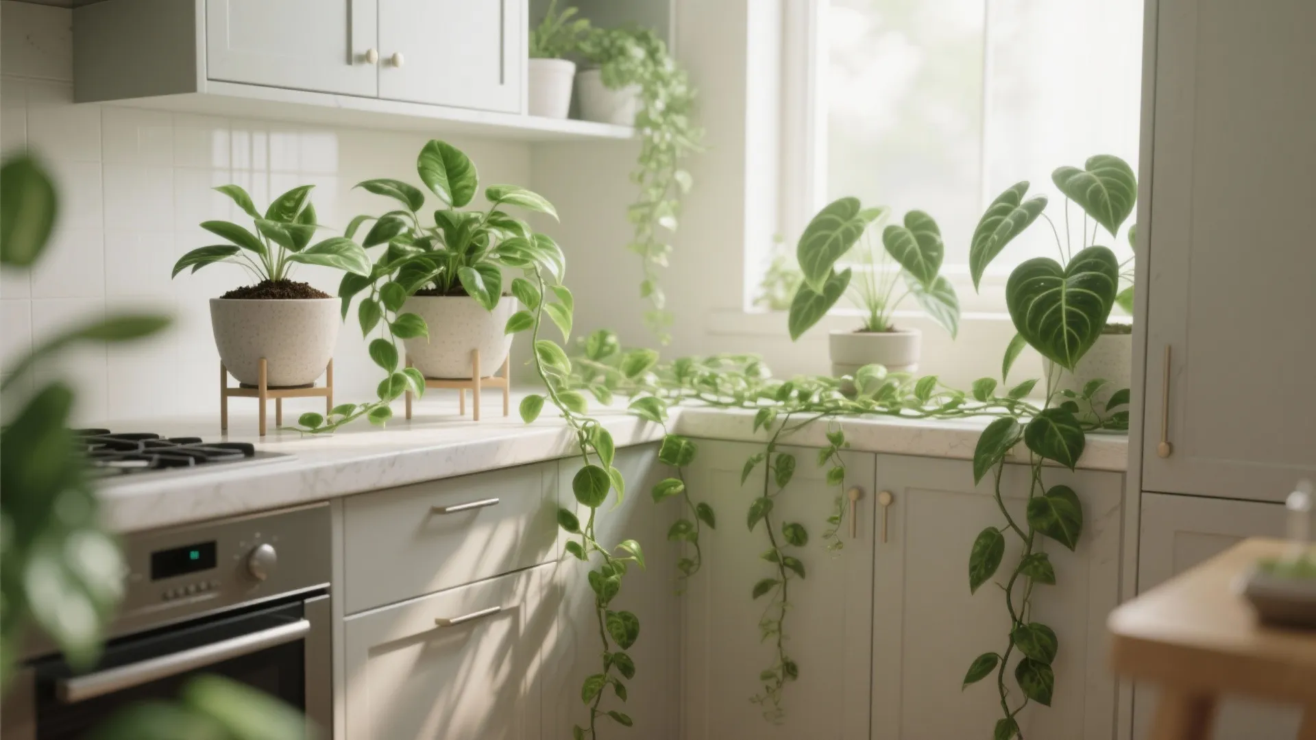 4. Greenery and trailing plants for softness
