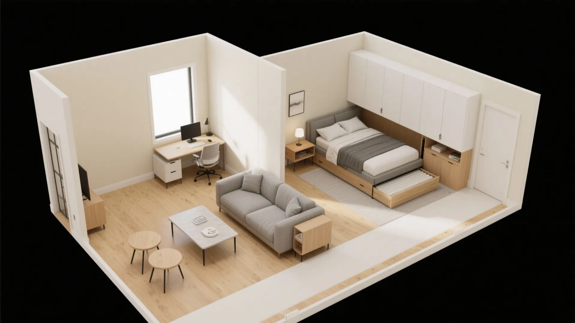 3) Furniture that transforms: wall beds, nesting tables, and lift-tops