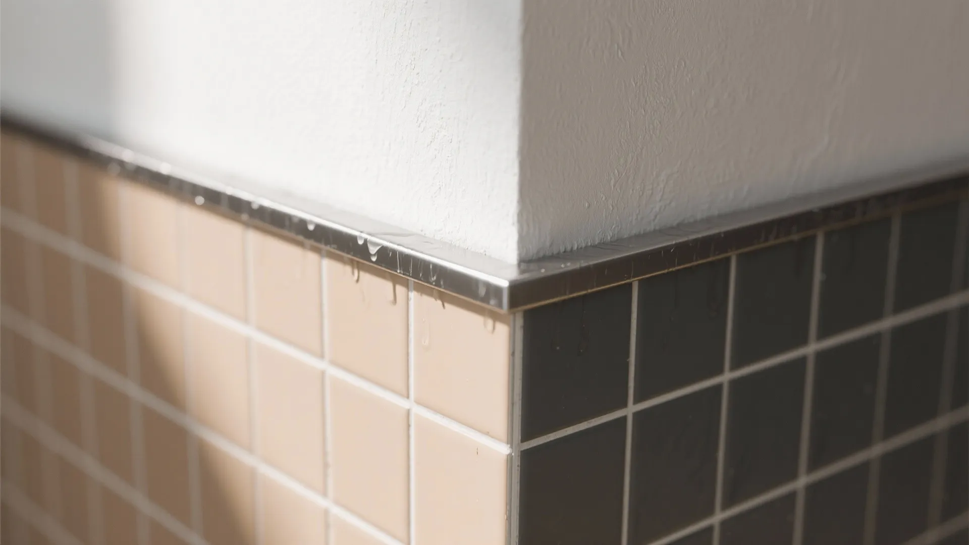 4. Mix wisely: tile wainscot + painted render above