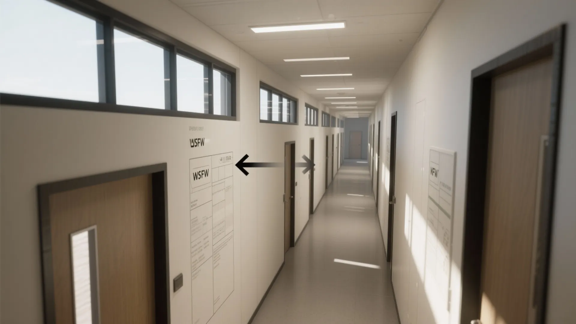 Daylight zoning with interior transoms