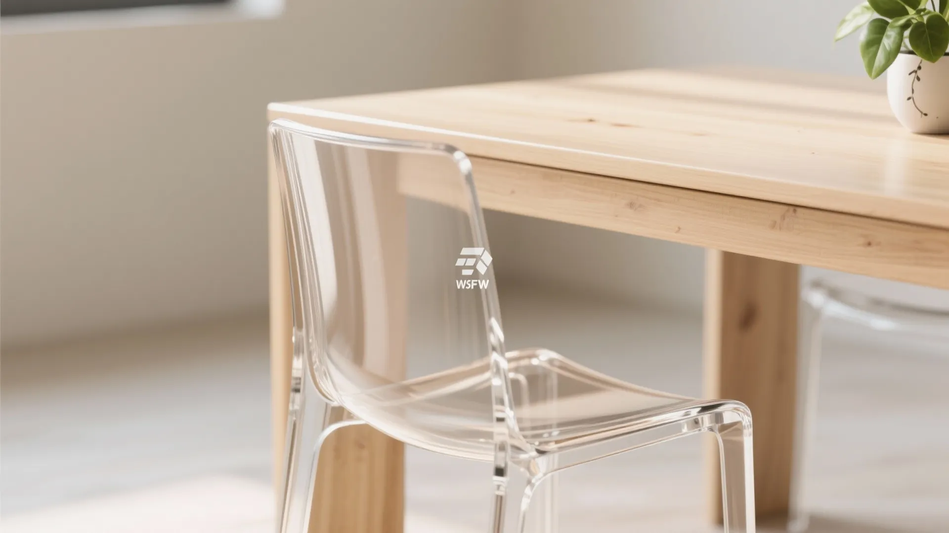 4. Transparent chairs and light palettes to reduce visual weight
