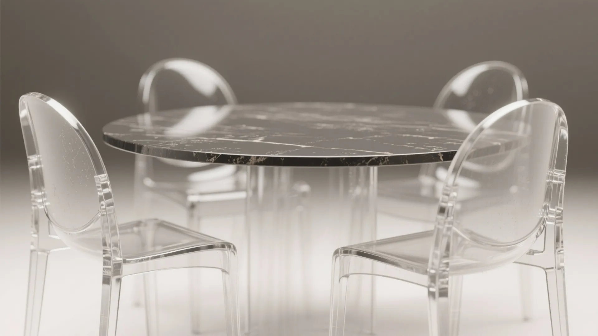 4. Light materials and transparent chairs