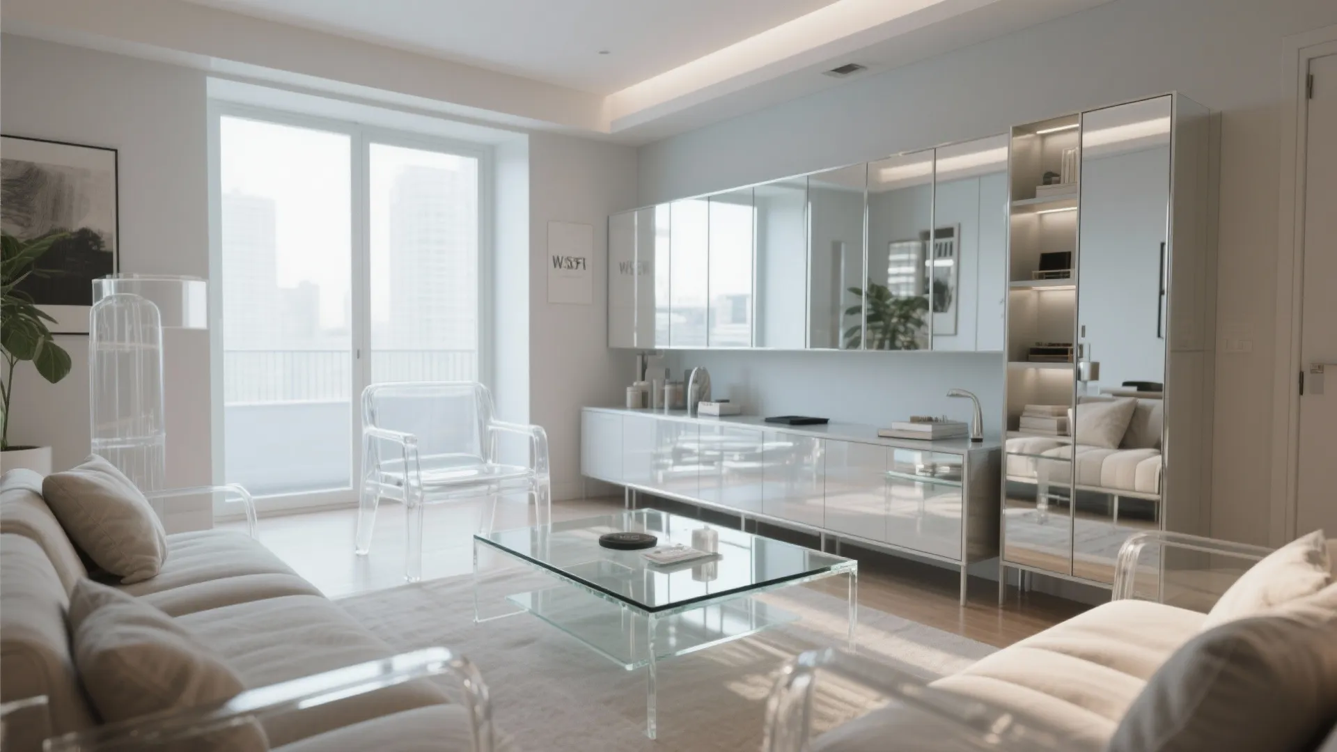 4. Transparent and Reflective Pieces to Trick the Eye