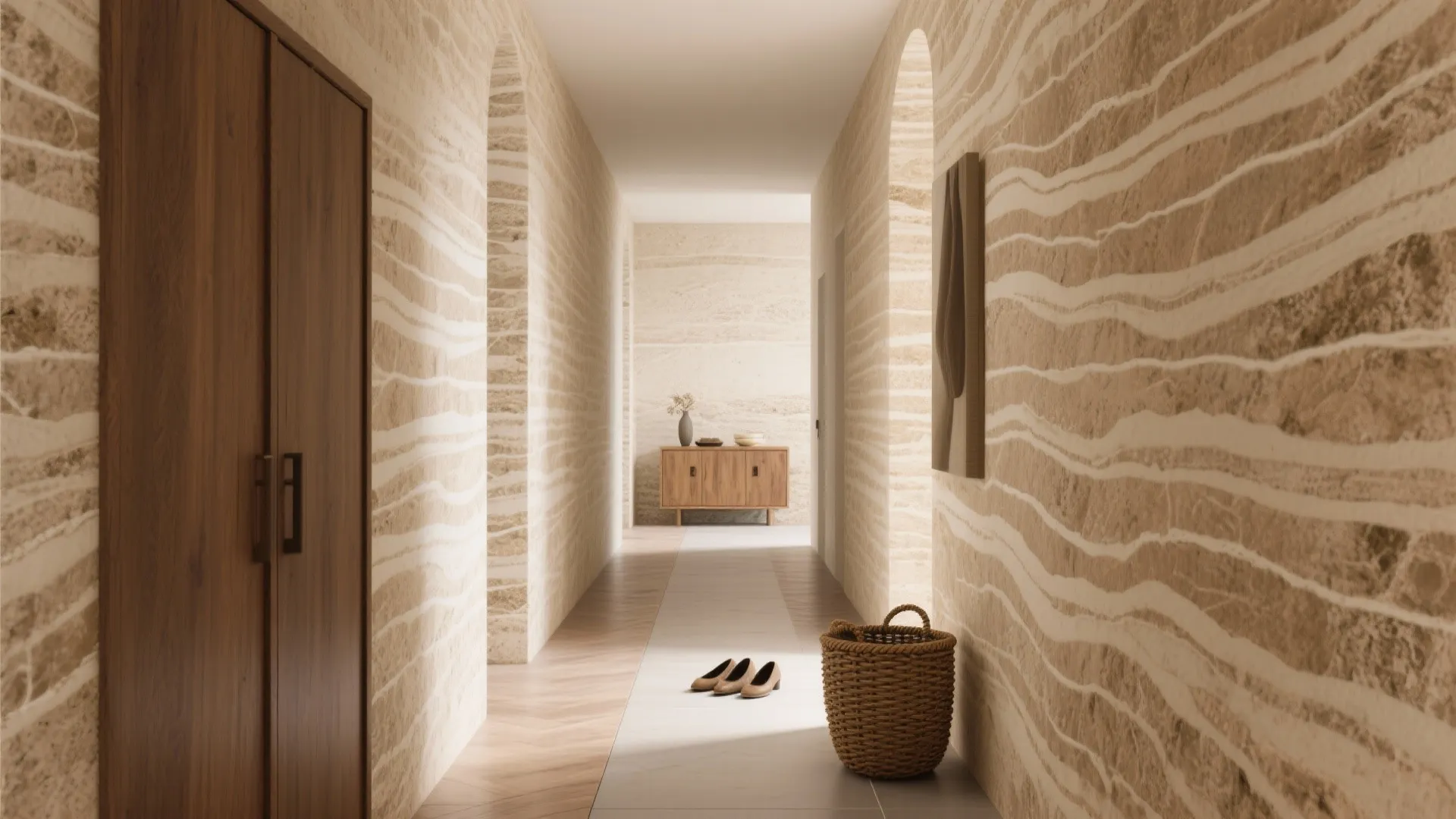 Travertine-Style (Stone-Look) Texture for Natural Warmth