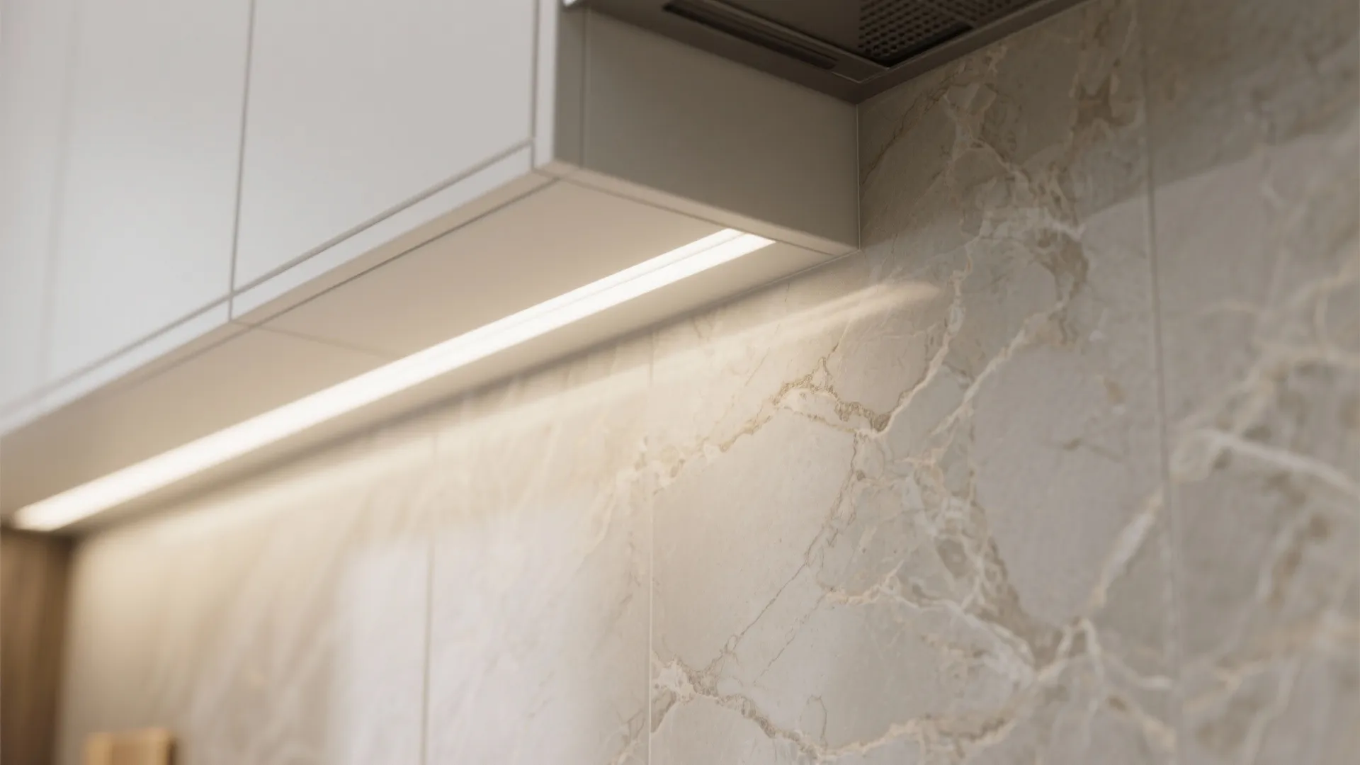 Minimalist stone backsplash