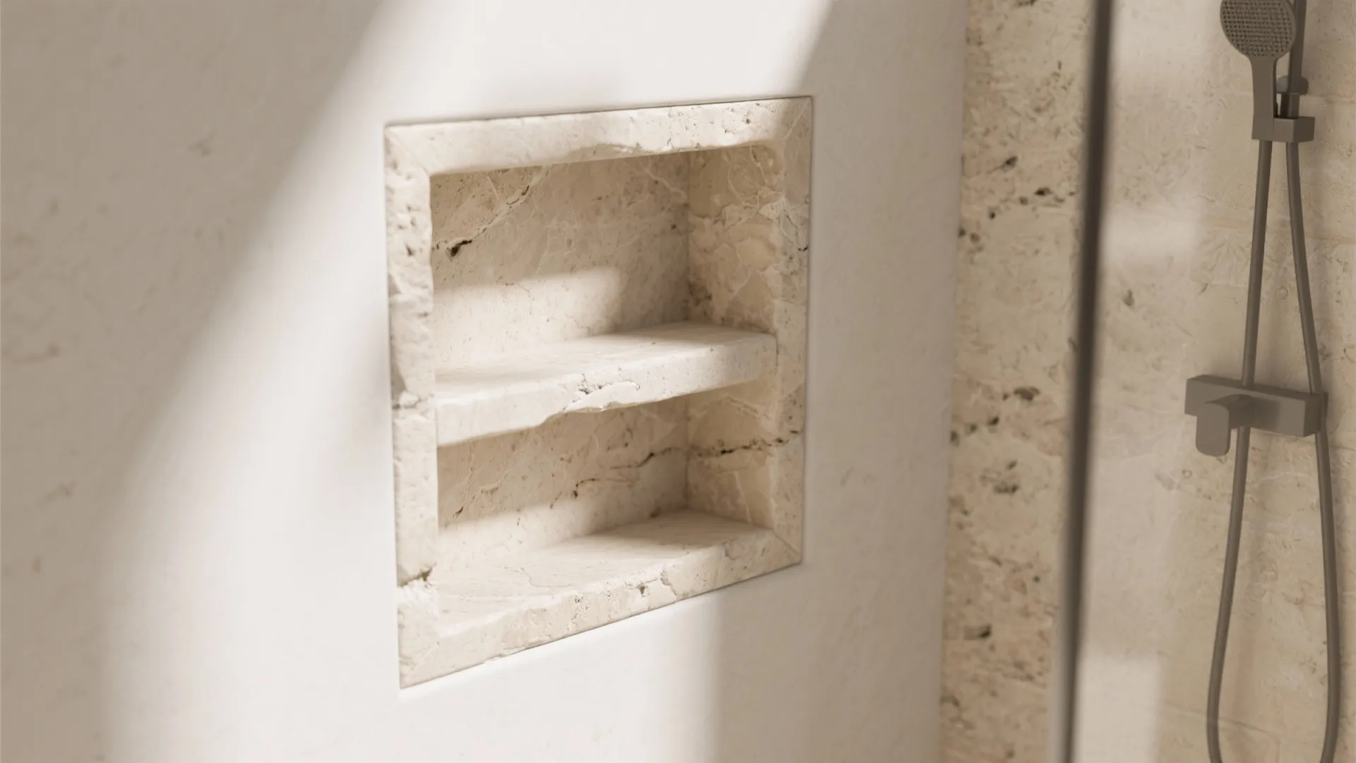 3. Travertine Shower Niche