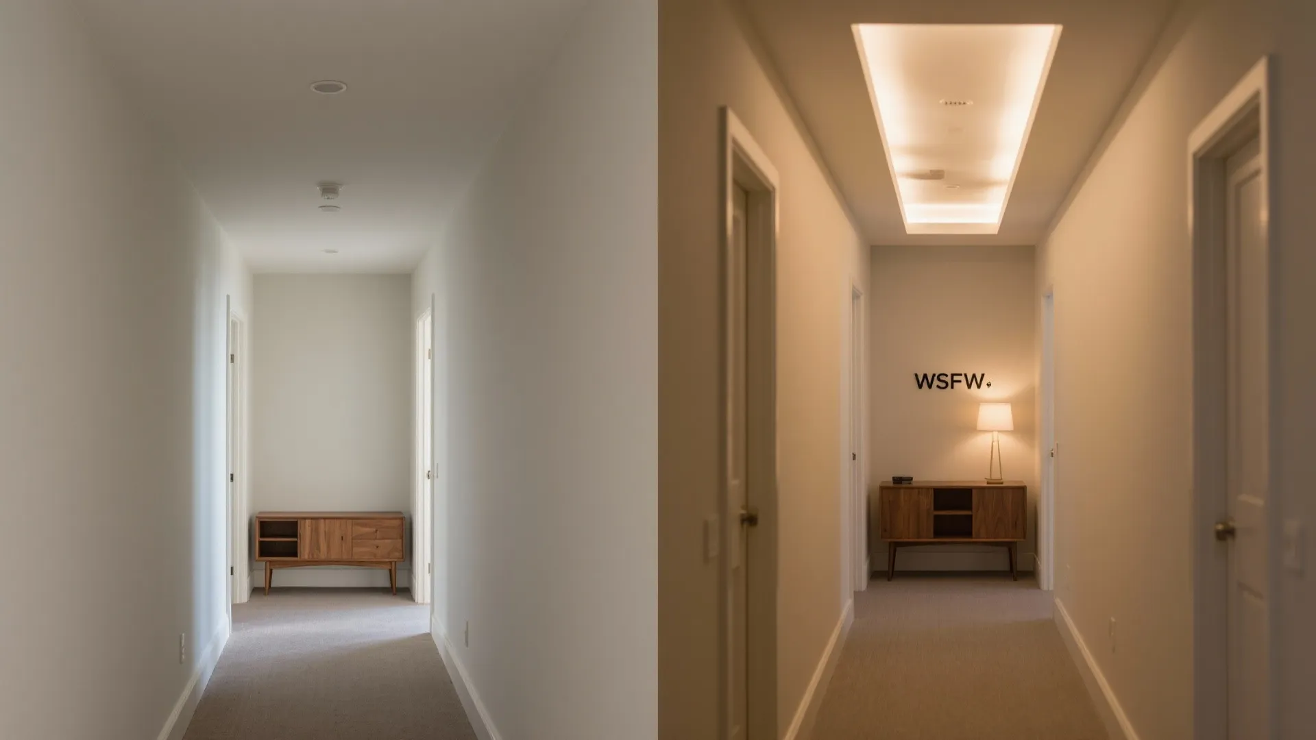 Floating tray ceiling with hidden cove