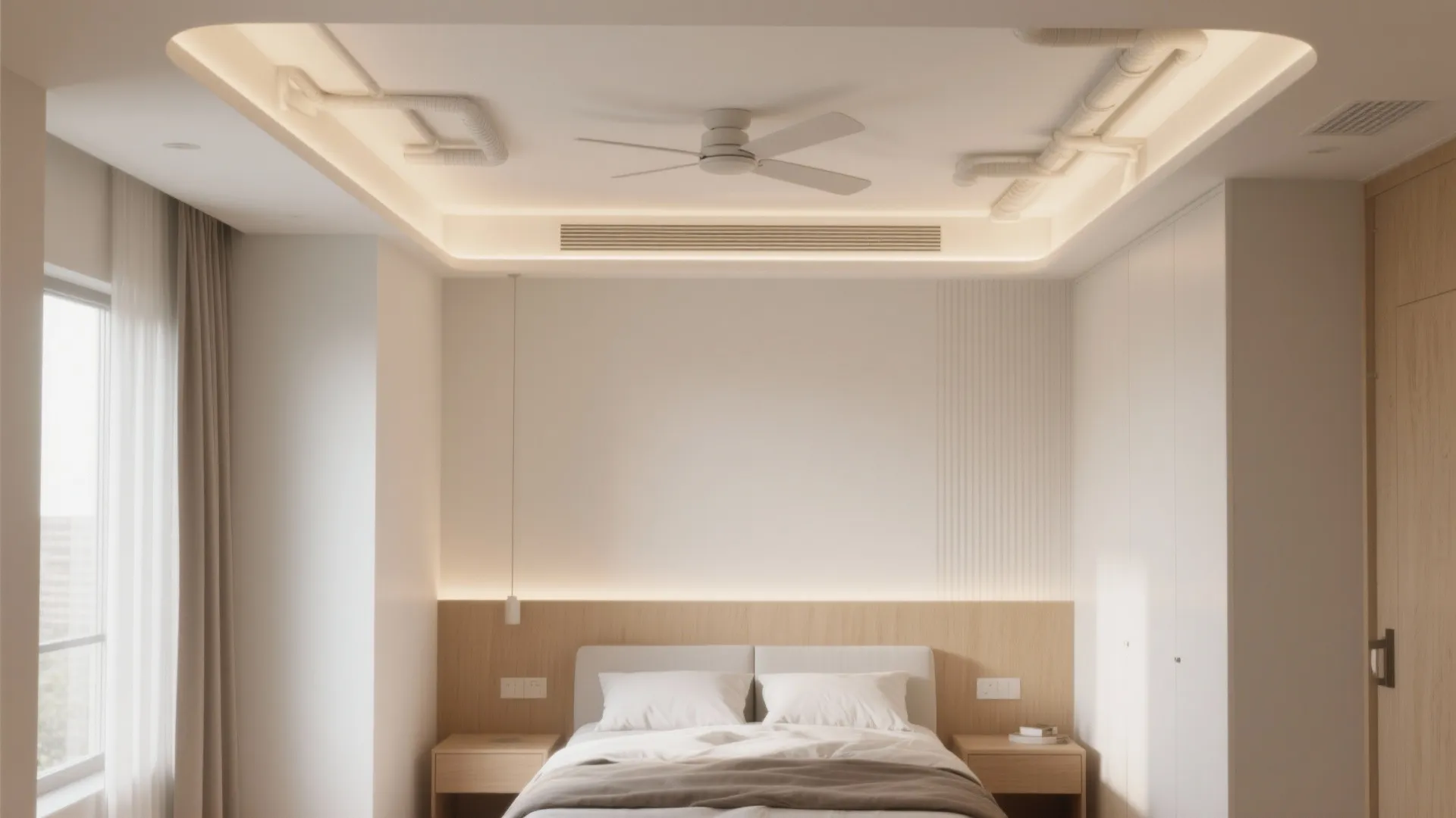 Tip 4: A shallow tray ceiling to organize chaos