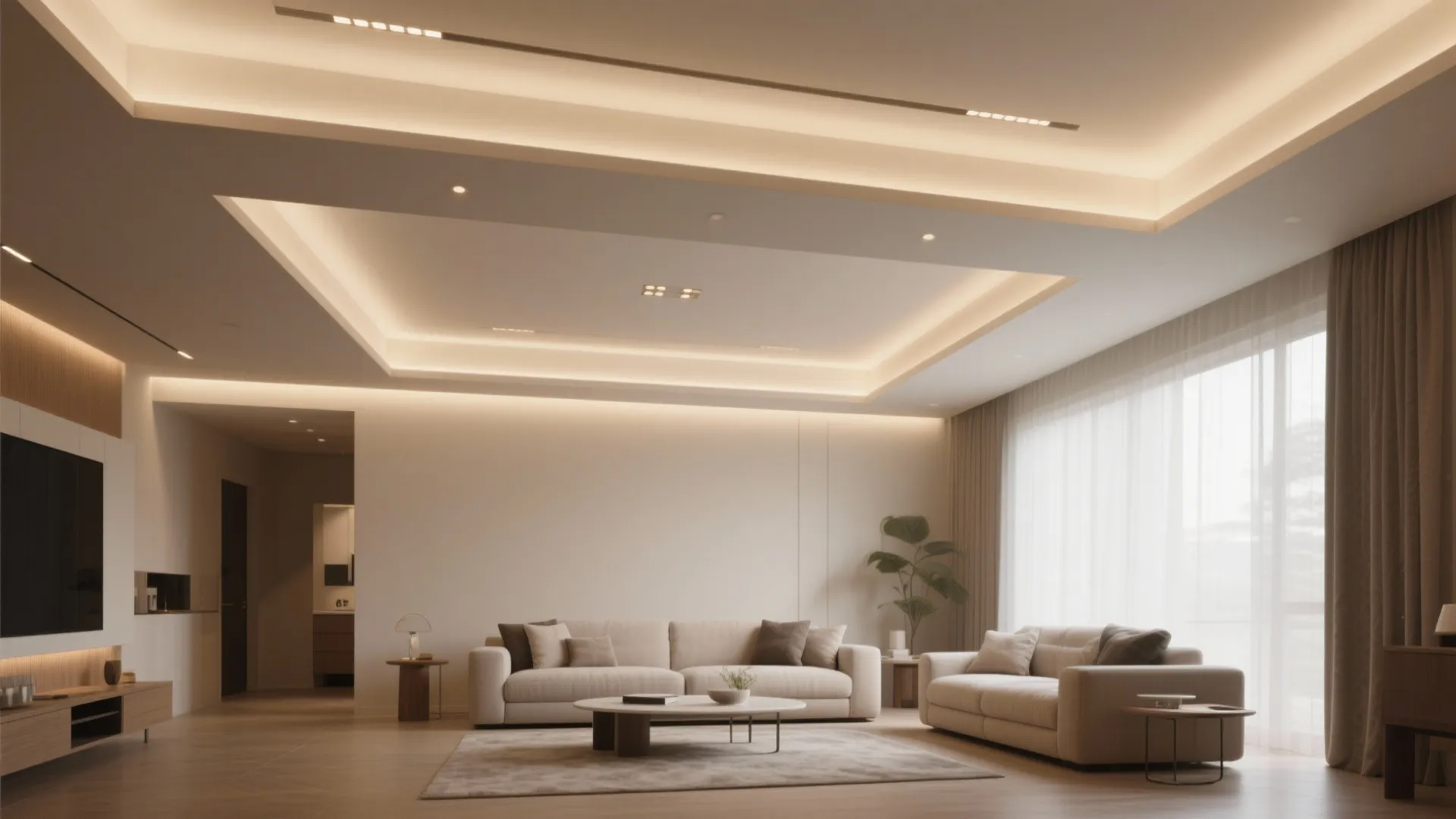 3) Hidden Beam Trick: Layered trays to mask structure