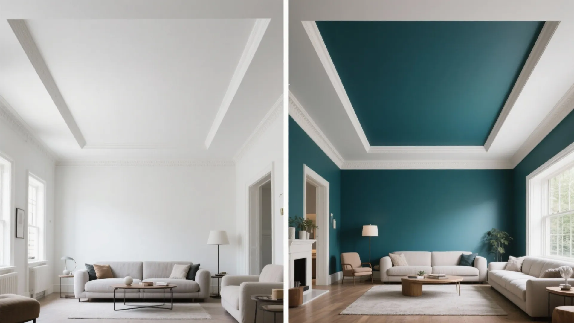 Geometric Tray Ceiling with Accent Paint