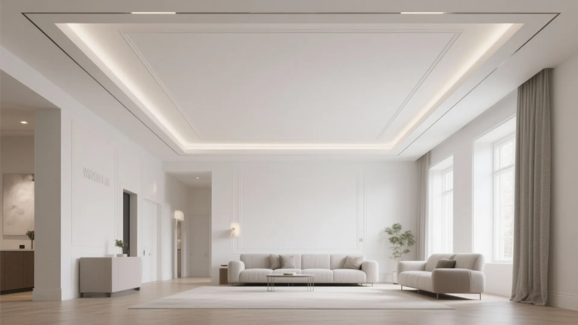 Minimal POP Tray Ceiling with Clean Lines