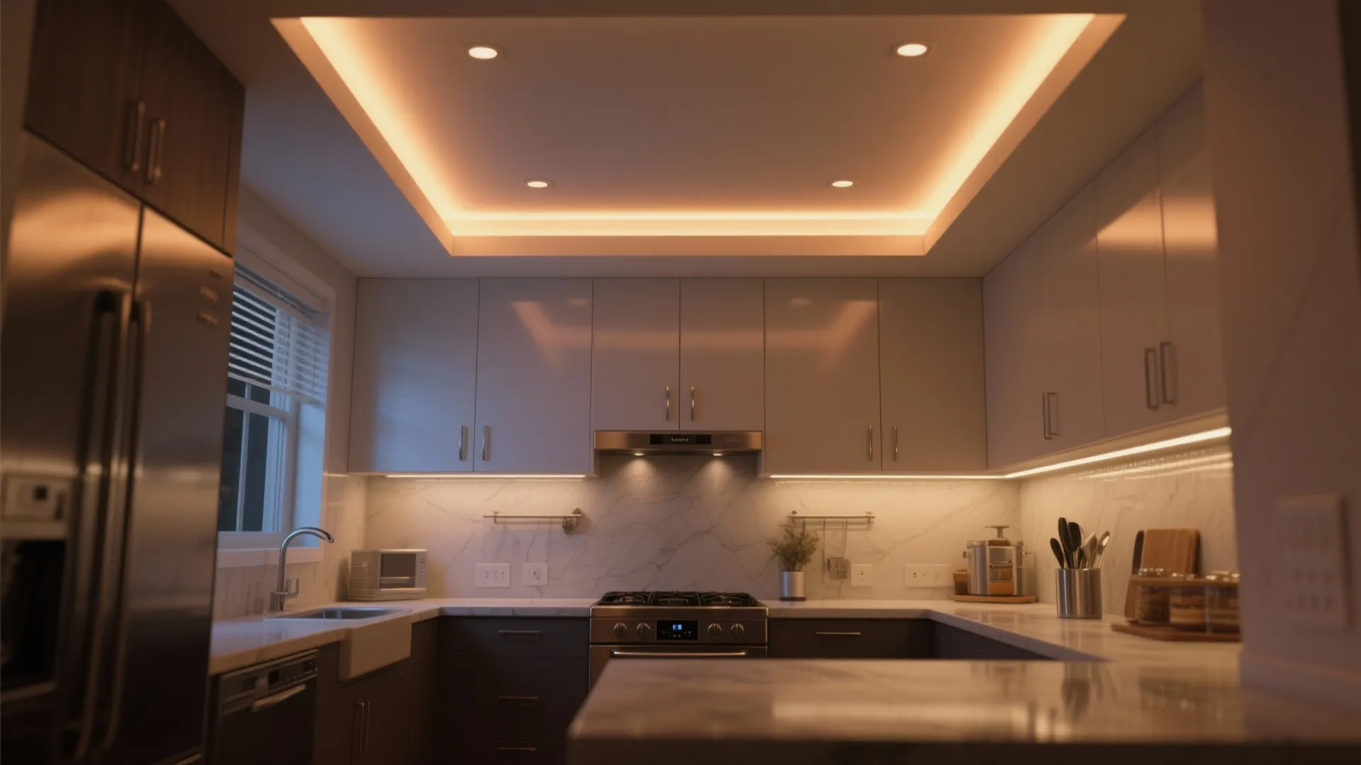 Statement Lighting with Tray Ceiling