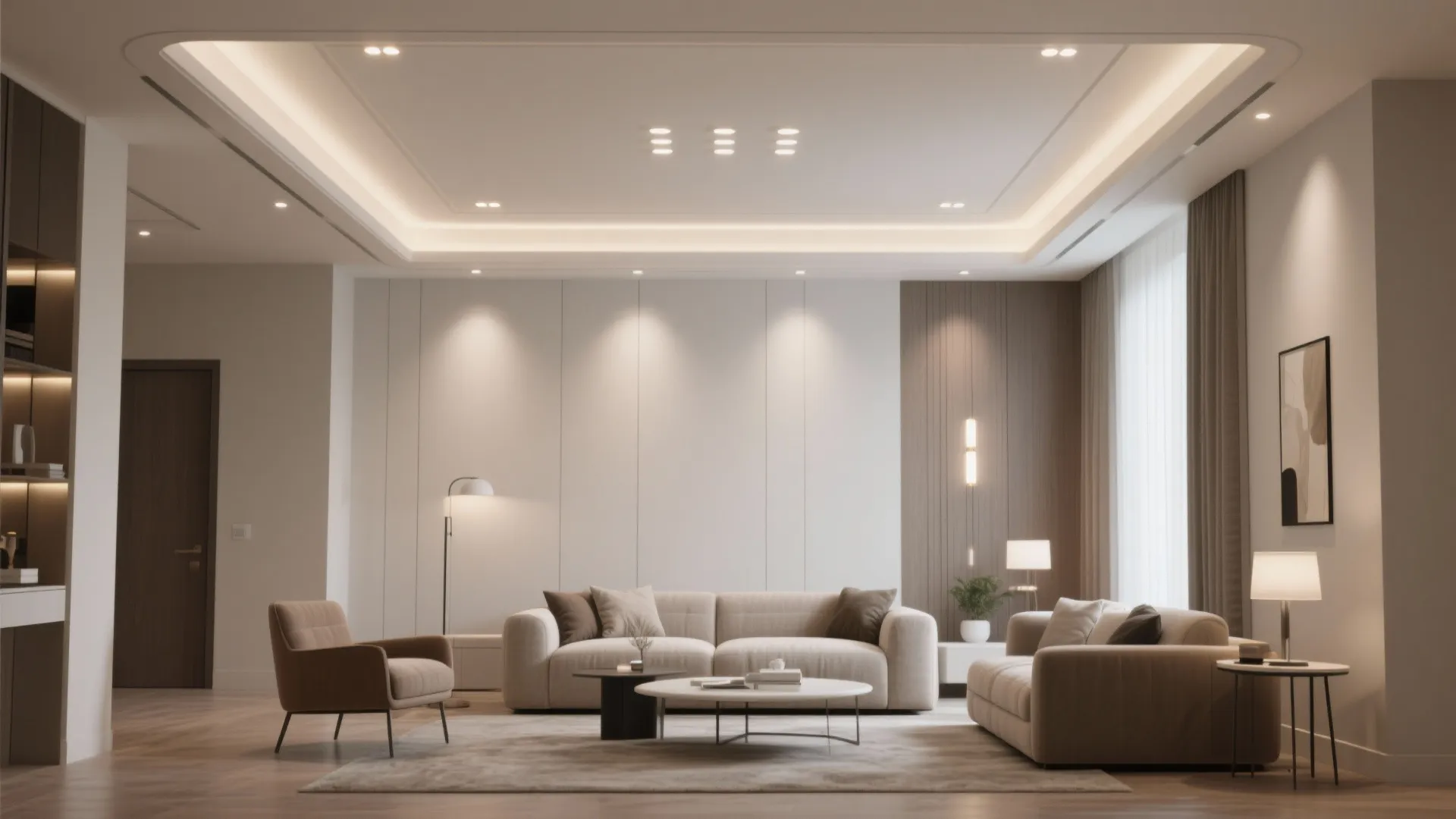 Tray Ceiling with Recessed Lights