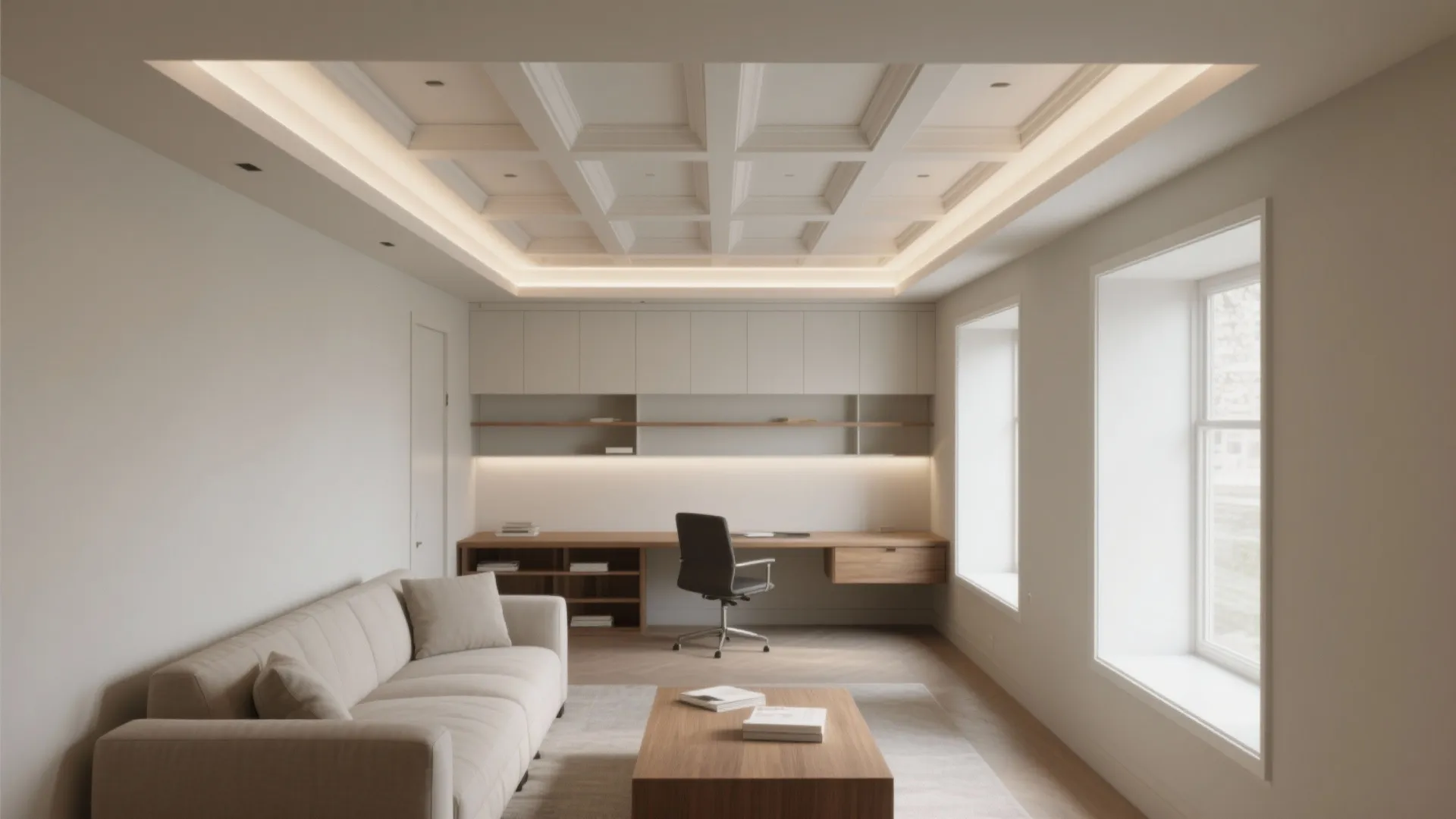 3) Shape the Ceiling: Coffered or Tray Details to Zone Space